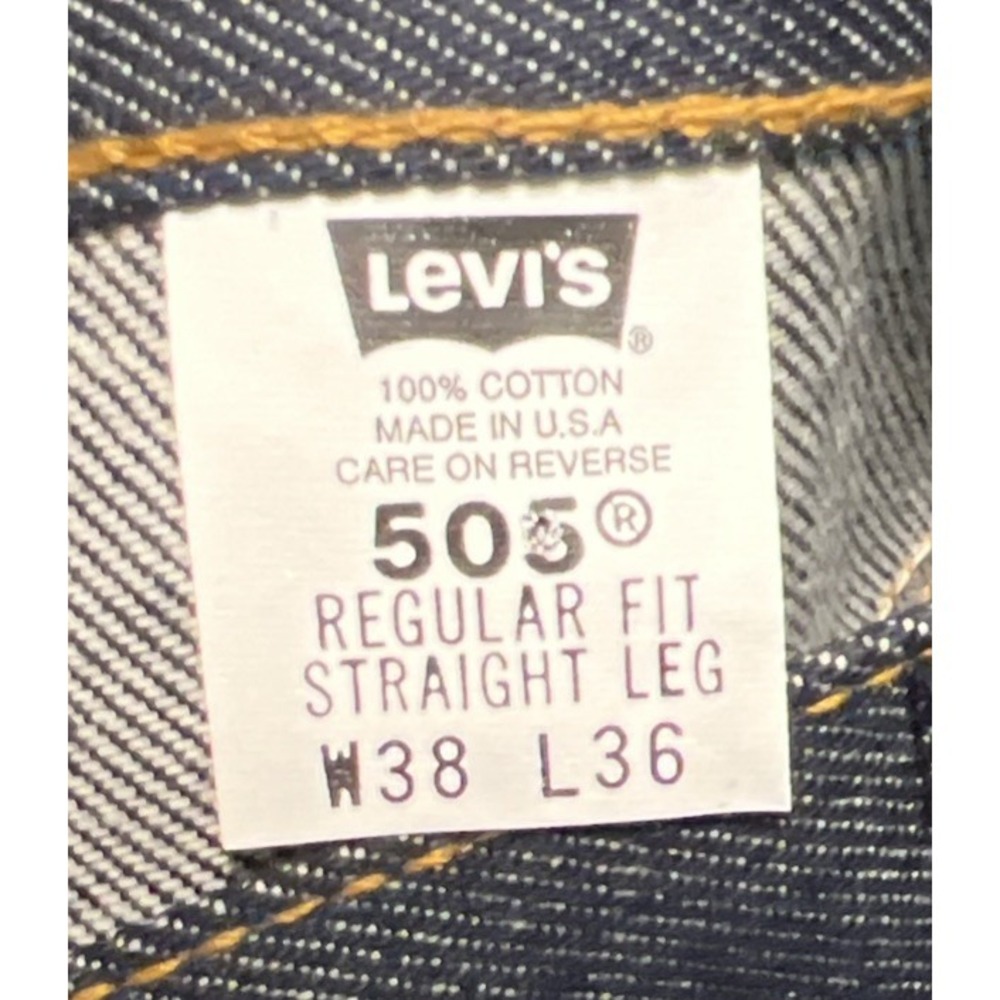 Vintage New Old Stock Y2K Levi's 505 Dark Wash Blue Jeans Size 38x36 (38x38) - Picture 9 of 12